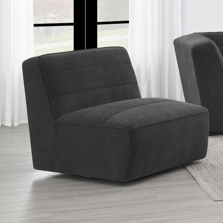 Coaster Sunny Upholstered Armless Chair Dark Charcoal