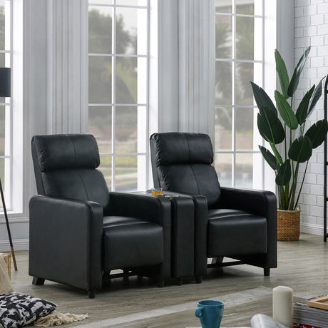 Coaster Toohey Upholstered Home Theater Storage Wedge Console Black
