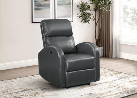 Coaster Grant Upholstered Power Recliner Chair Grey