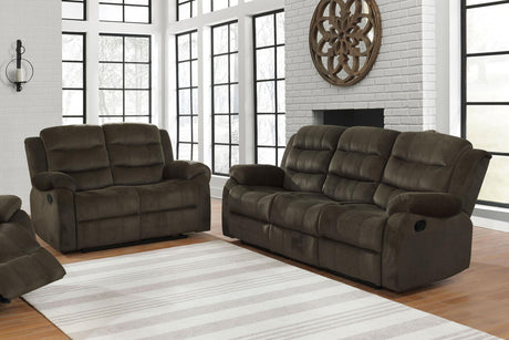 Coaster Rodman 2-piece Upholstered Reclining Sofa Set Olive Brown