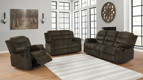 Coaster Rodman 3-piece Upholstered Reclining Sofa Set Olive Brown