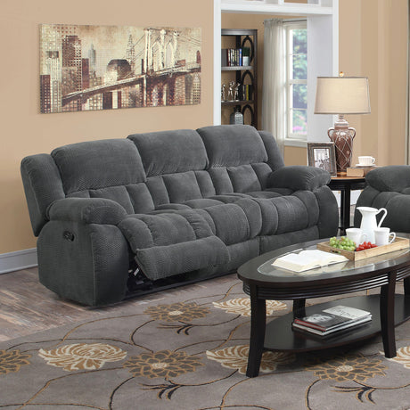 Coaster Weissman Upholstered Padded Arm Reclining Sofa Grey