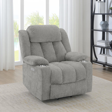 Coaster Houston Upholstered Power Lift Recliner Grey