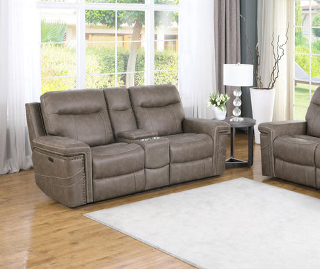 Coaster Wixom 1-drawer Dual Power Loveseat Taupe