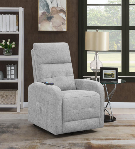 Coaster Howie Upholstered Power Lift Massage Chair Grey