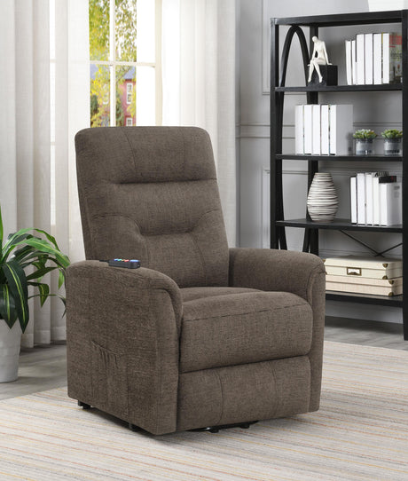 Coaster Henrietta Upholstered Power Lift Massage Chair Brown