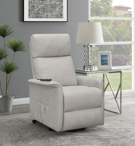 Coaster Herrera Upholstered Power Lift Massage Chair Beige