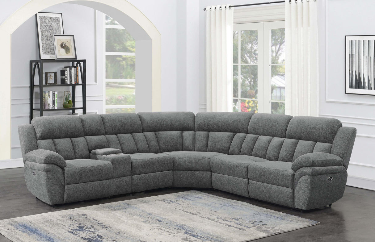 Coaster Bahrain 6-piece Modular Power Reclining Sectional Charcoal