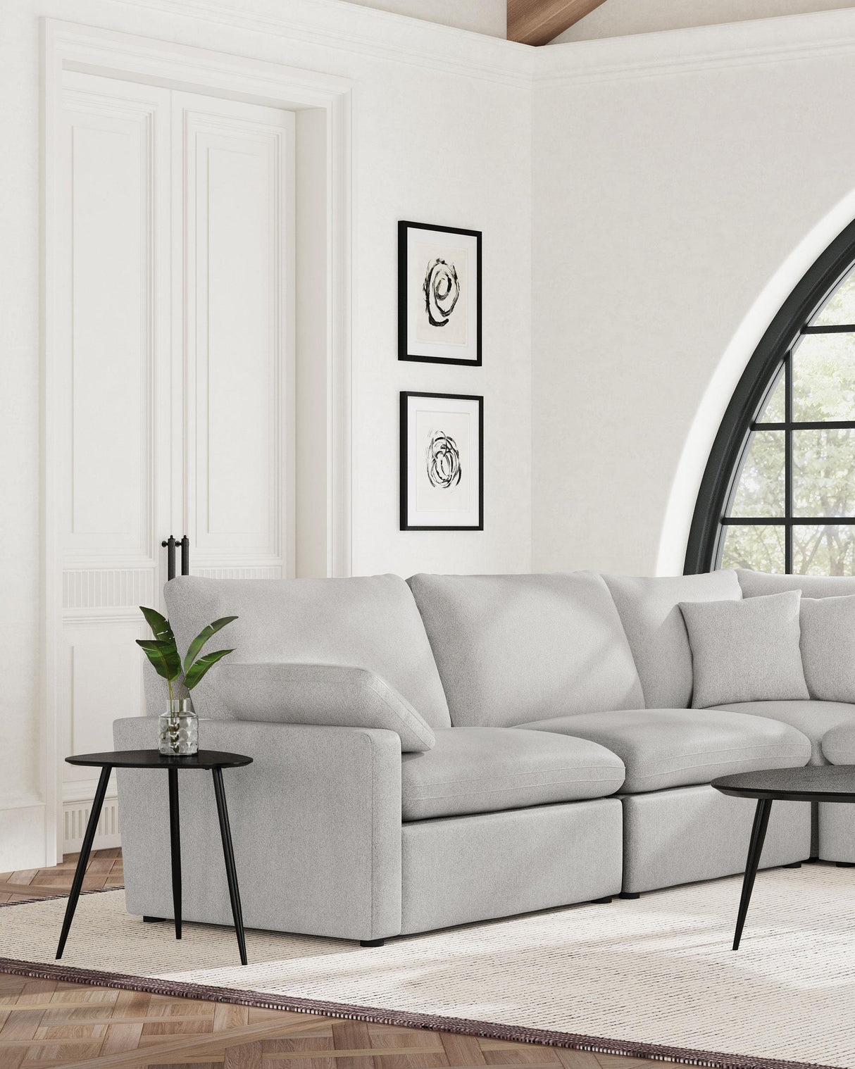 Coaster Collins Modular Armless Chair Grey
