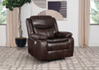 Coaster Sycamore Upholstered Power Recliner Chair Dark Brown