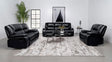 Coaster Camila 3-piece Upholstered Motion Reclining Sofa Set Black
