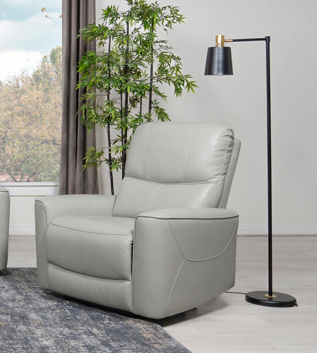 Coaster Greenfield Upholstered Power Recliner Chair Dove Grey