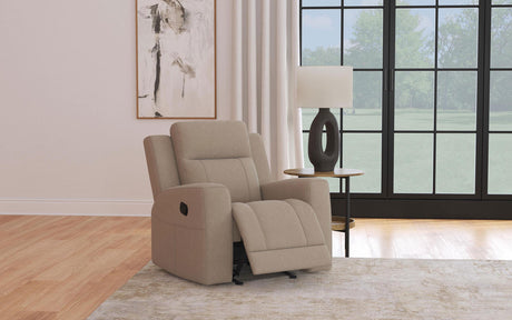 Coaster Brentwood Upholstered Recliner Chair Taupe