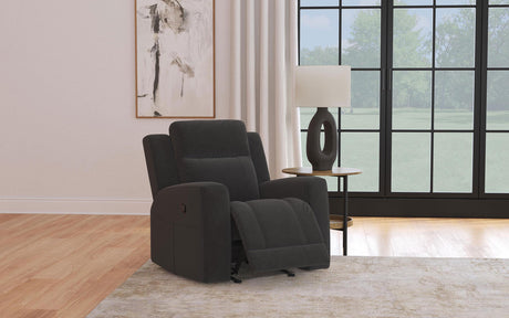 Coaster Brentwood Upholstered Recliner Chair Dark Charcoal