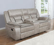 Coaster Greer Upholstered Motion Reclining Loveseat Taupe