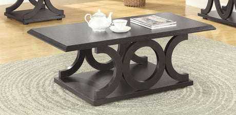 Coaster Shelly Rectangular Engineered Wood Coffee Table Cappuccino