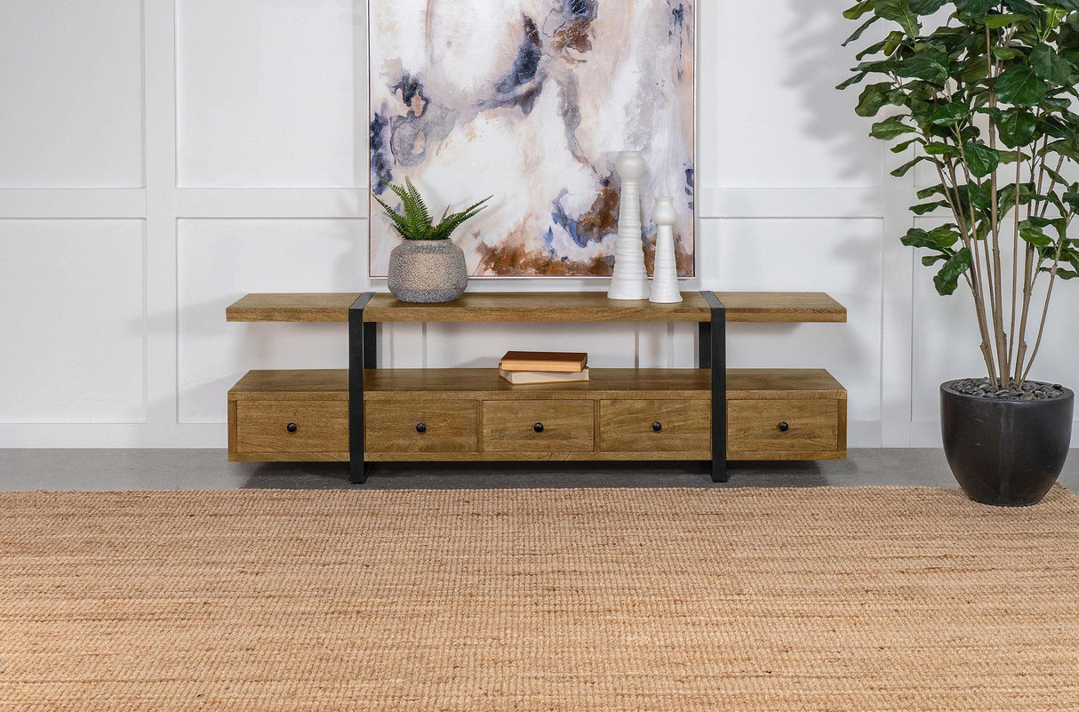 Coaster Otto 5-drawer Mango Wood 70" TV Stand Media Console Brown