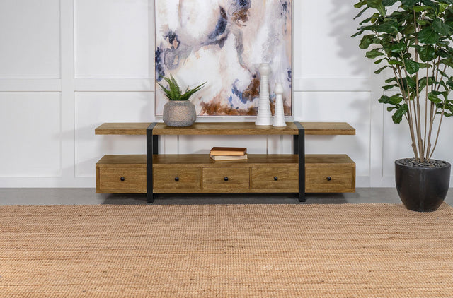 Coaster Otto 5-drawer Mango Wood 70" TV Stand Media Console Brown