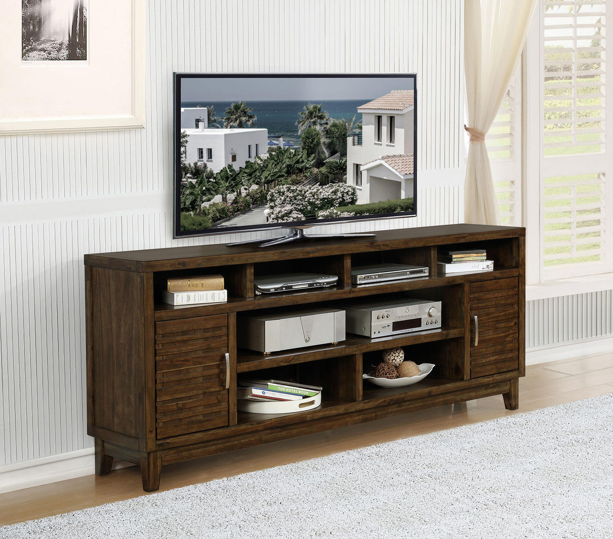 Coaster Asher 2-door Rectangular TV Console Rustic Mindy