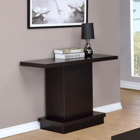 Coaster Reston Engineered Wood Pedestal Console Table Cappuccino