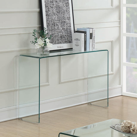Coaster Ripley Tempered Bent Glass Entryway Console Table Clear