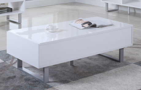 Coaster Atchison 2-drawer Rectangular Coffee Table White High Gloss