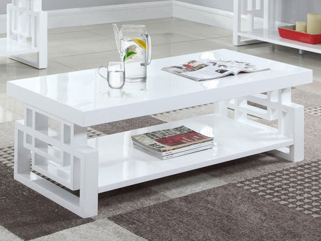 Coaster Schmitt Rectangular Coffee Table White High Gloss
