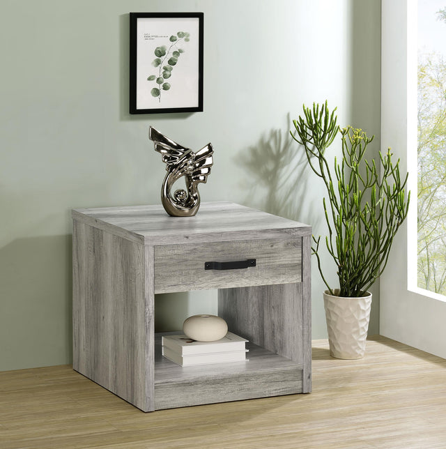 Coaster Felix 1-drawer Engineered Wood Side End Table Grey Driftwood