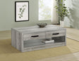 Coaster Felix 2-drawer Engineered Wood Coffee Table Grey Driftwood