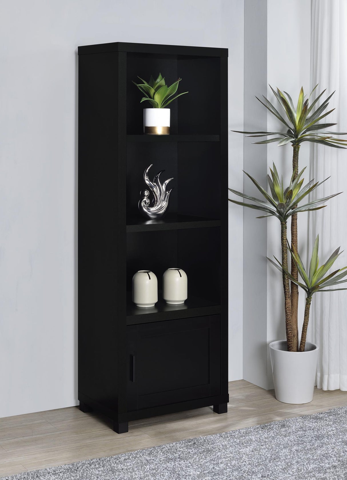 Coaster Jupiter 3-shelf Engineered Wood Media Tower Black