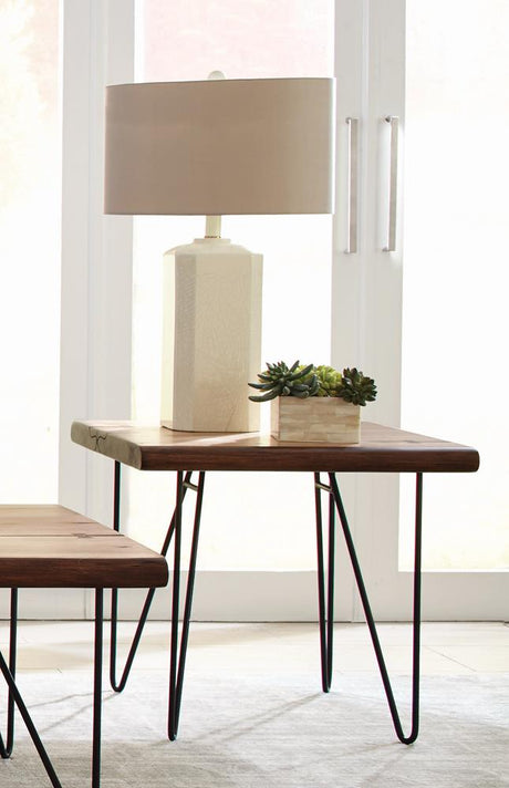 Coaster Square Wood Top End Table Natural Honey