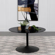 Coaster Ganso Round Metal Coffee Table With Tempered Glass Top Black