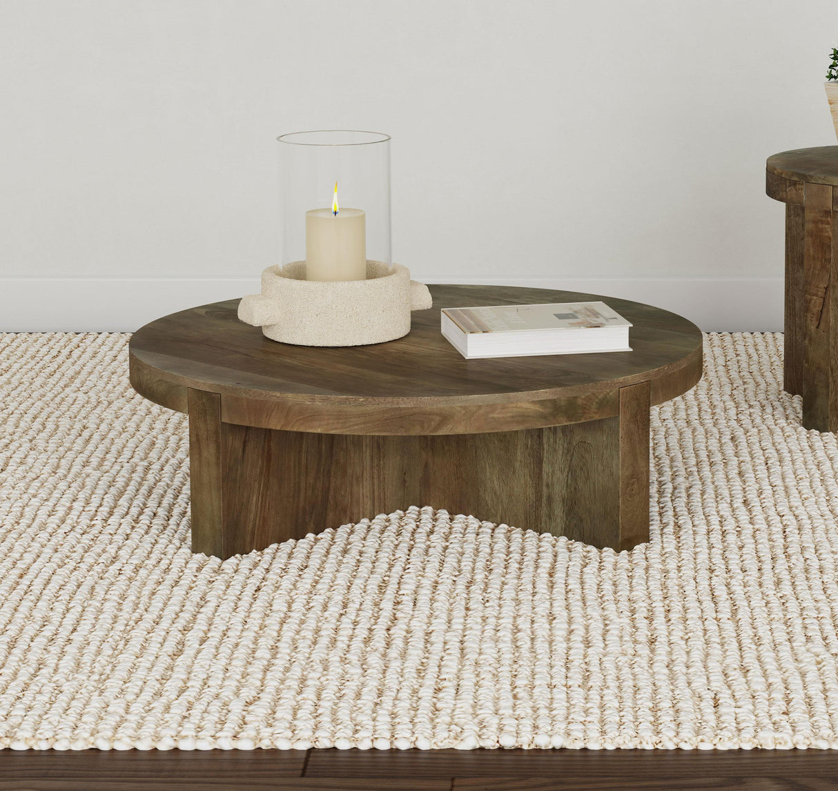Coaster Kinkaid Round Solid Mango Wood Coffee Table Brown