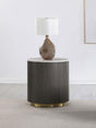 Coaster Jason Round Marble Top Side End Table White and Charcoal
