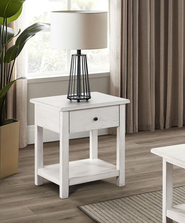 Coaster Payne 1-drawer Wood End Table with Shelf White