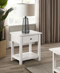 Coaster Payne 1-drawer Wood End Table with Shelf White