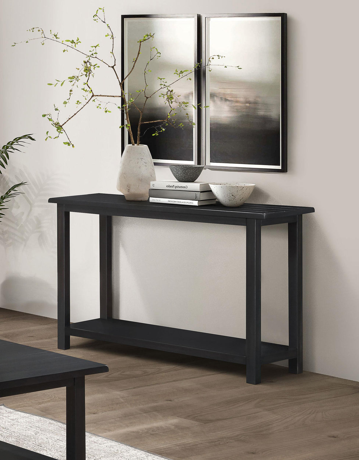 Coaster Payne Wood Entryway Sofa Console Table Java