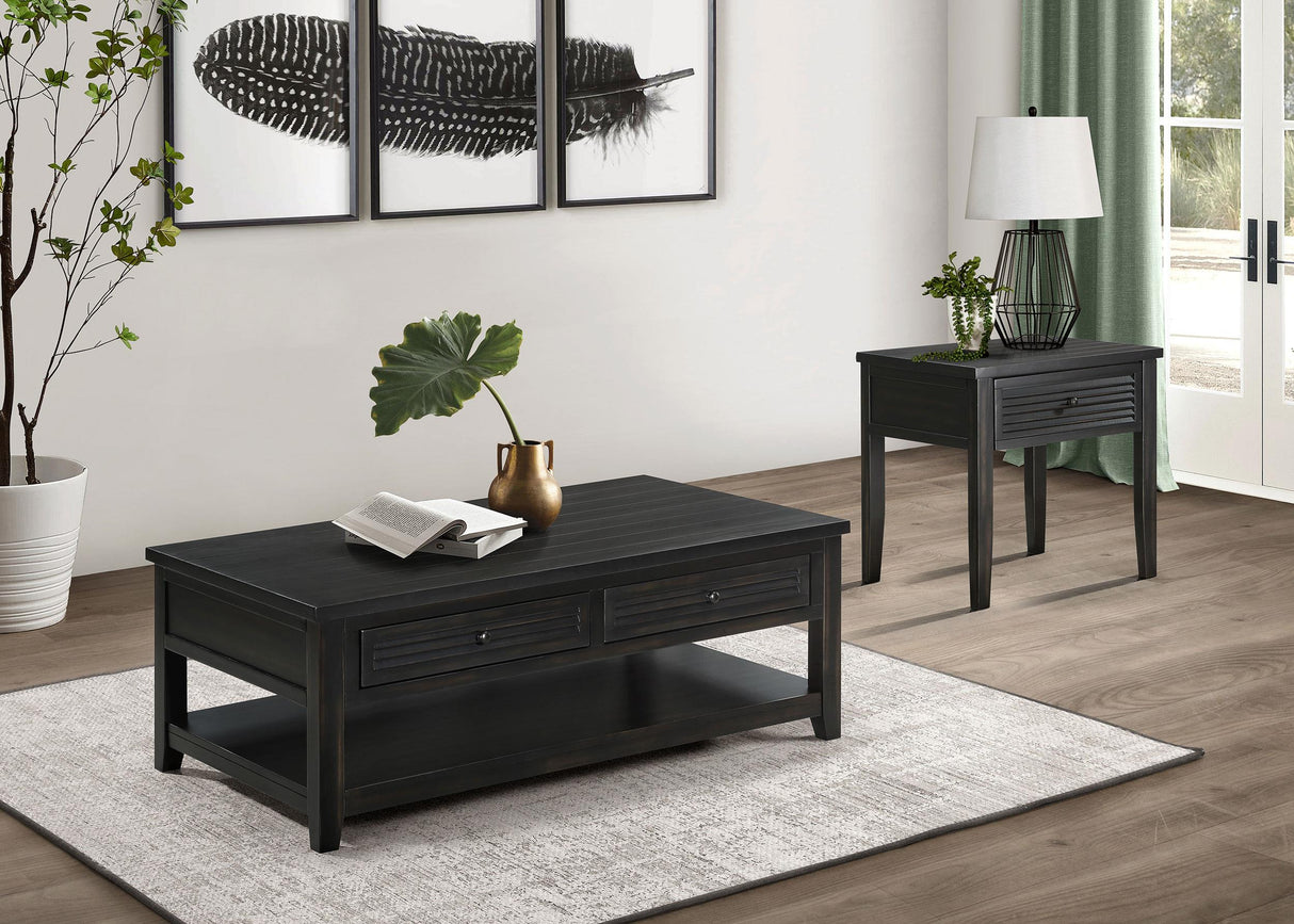 Coaster Concord 1-drawer Square End Table Distressed Java
