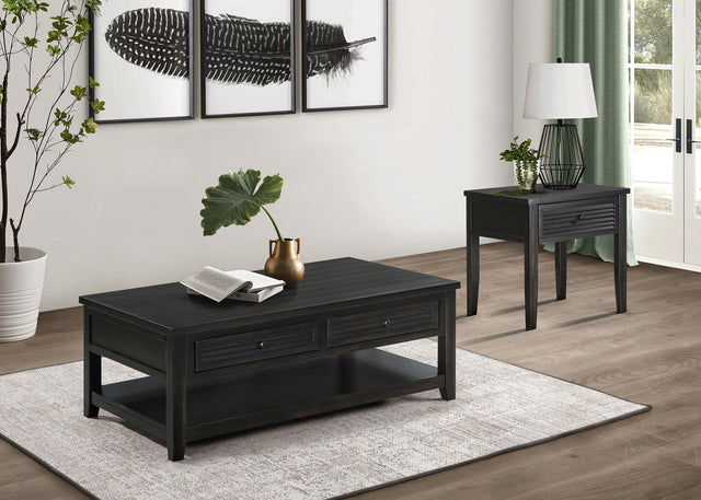 Coaster Concord 1-drawer Square End Table Distressed Java
