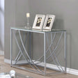 Coaster Lille Glass Top Entryway Sofa Console Table Accents Chrome