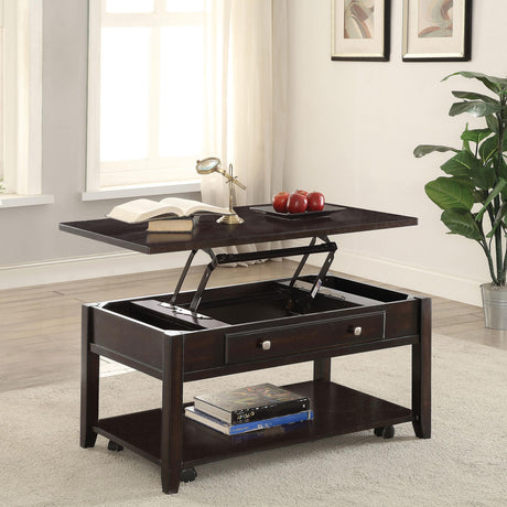 Coaster Bradford Rectangular Wood Lift Top Coffee Table Walnut