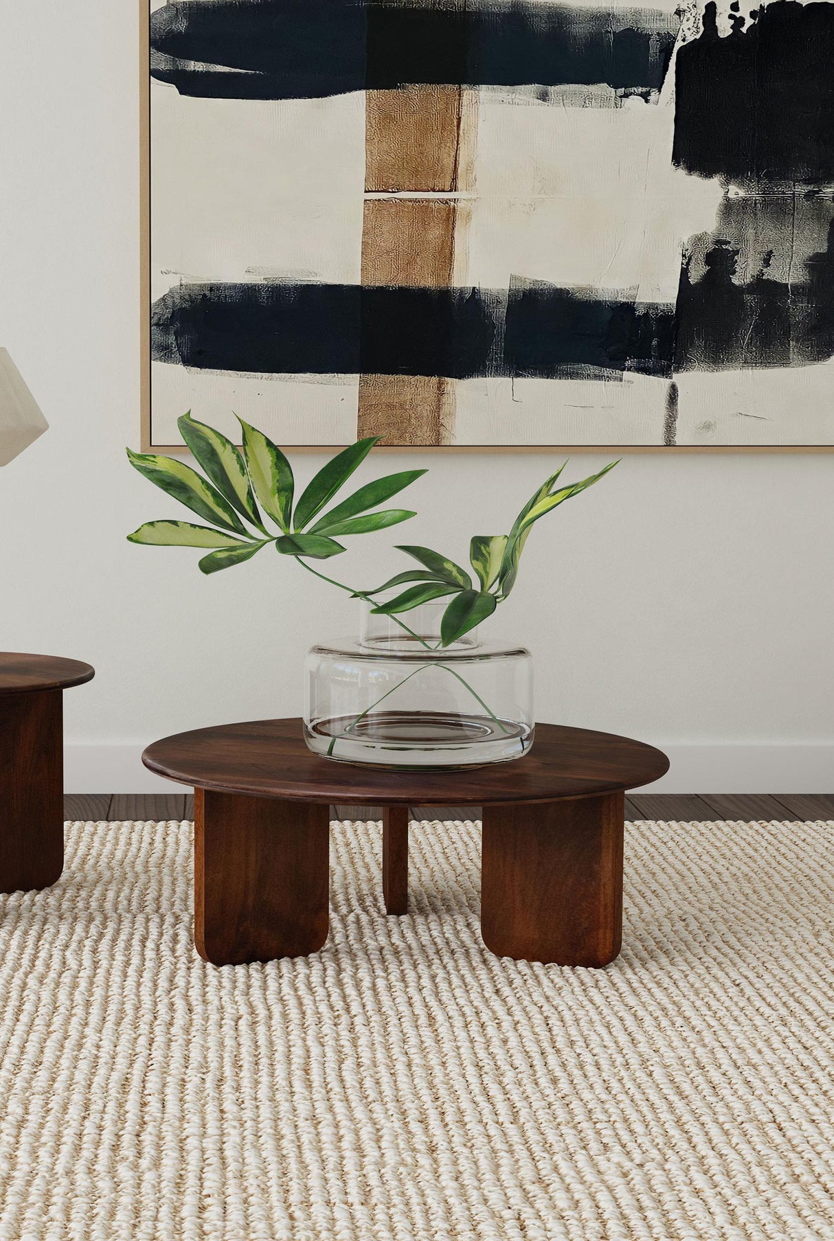 Coaster Dale Round Solid Mango Wood Coffee Table Brown