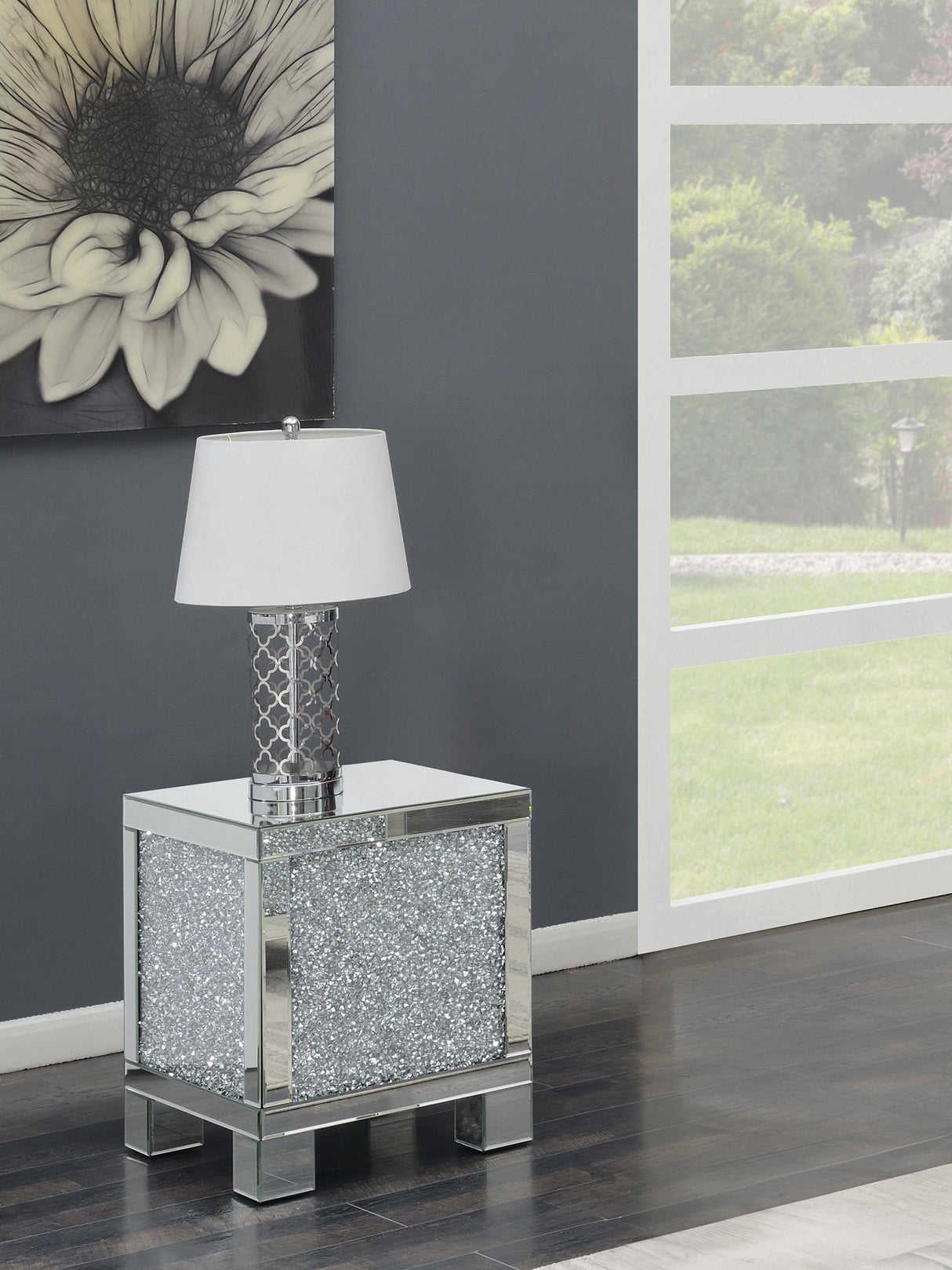 Coaster Gillian Rectangular Mirrored Acrylic Side End Table Silver