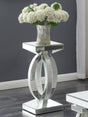 Coaster Amalia Square Mirrored Acrylic Crystal Side End Table Silver