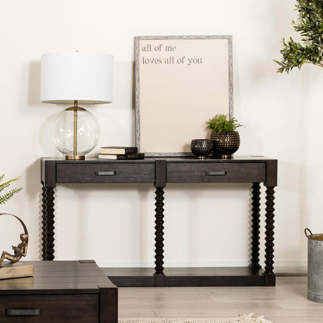 Coaster Meredith 2-drawer Wood Entryway Console Table Coffee Bean