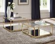 Coaster Renee 2-piece Square Coffee Table Set Rose Brass