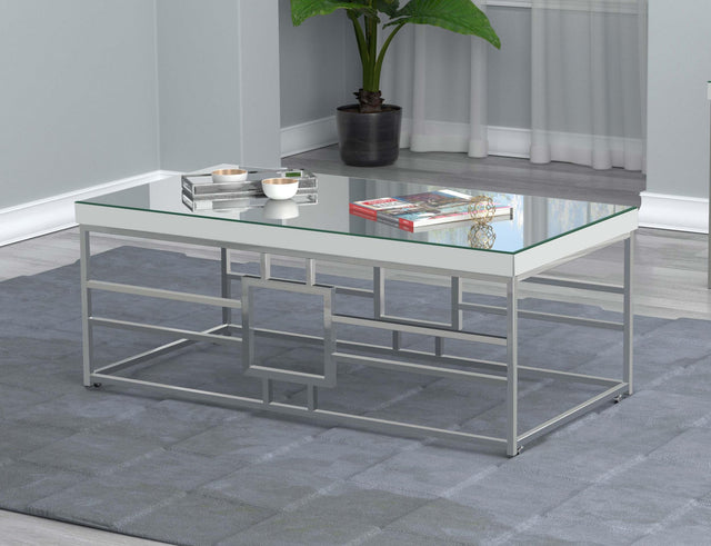 Coaster Dafina Rectangular Mirrored Top Coffee Table Chrome