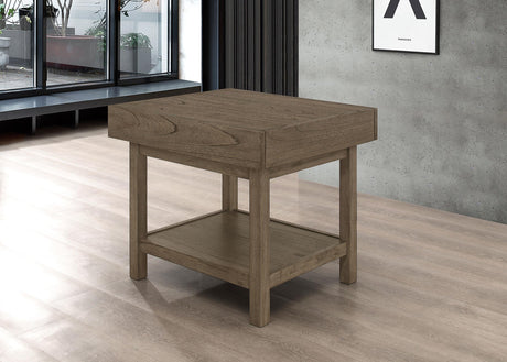 Coaster Owen 1-drawer Rectangular Side End Table Wheat Brown