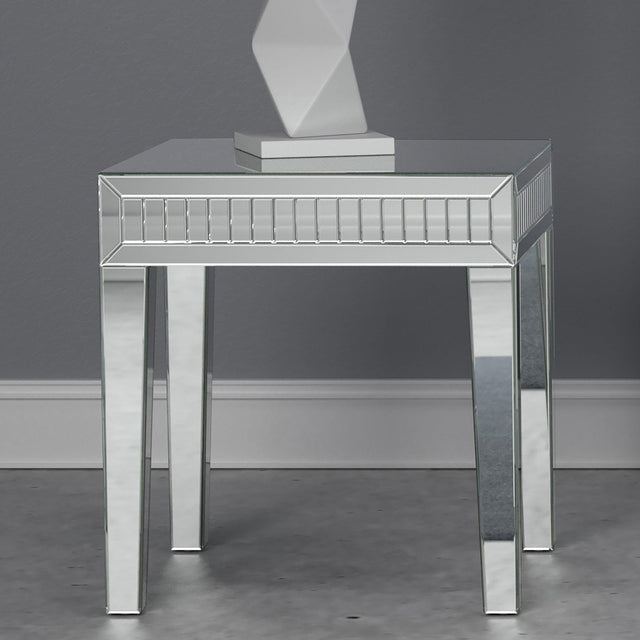 Coaster Whitfield Square Mirrored End Side Table Silver