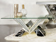 Coaster Taffeta Glass Top Mirrored Acrylic Coffee Table Silver